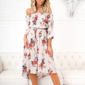 Floral off the shoulder dress